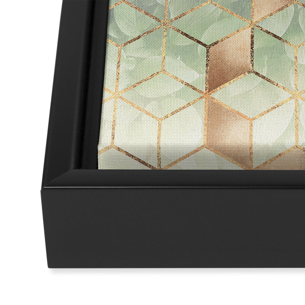 Leaves And Cubes Framed Canvas Print Gallery Image 3