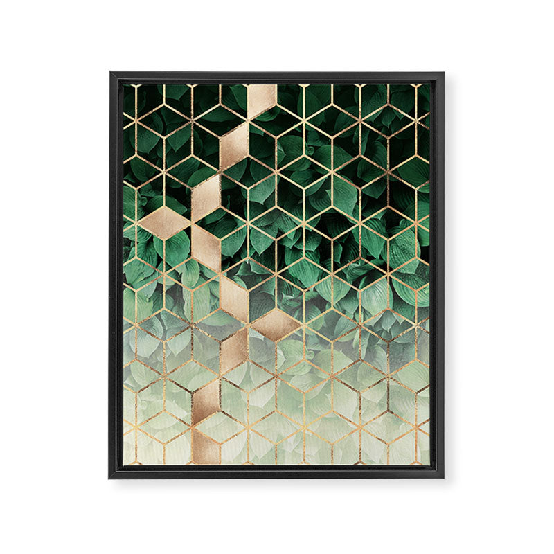 Leaves And Cubes Framed Canvas Print Gallery Image 6