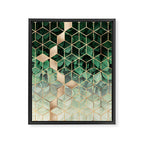 Leaves And Cubes Framed Canvas Print Gallery Image 6
