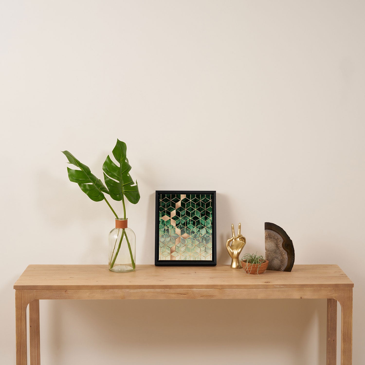 Leaves And Cubes Framed Canvas Print Gallery Image 4