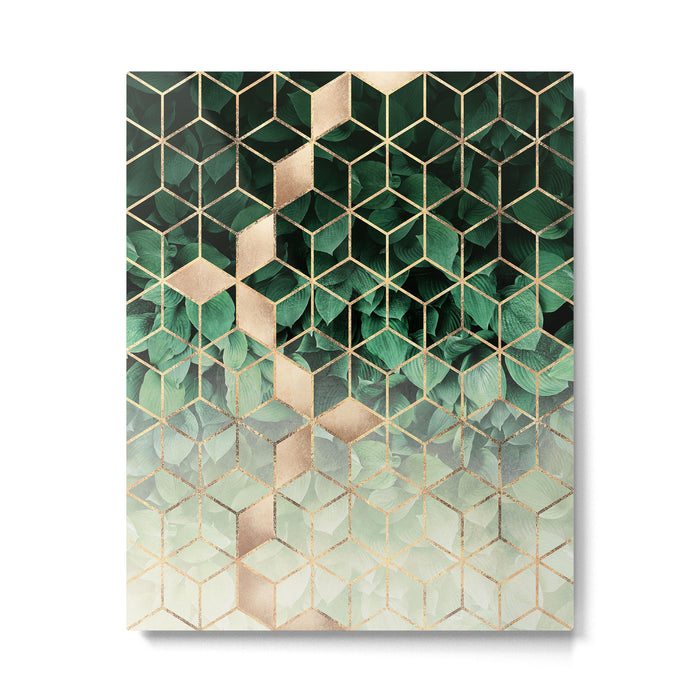 Leaves And Cubes Metal Print Gallery Image 1