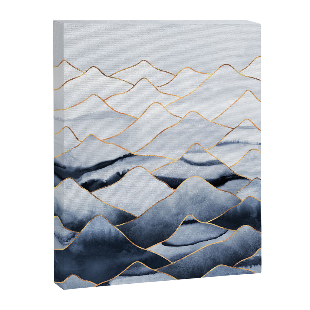 Mountains 2 - Gold Colored Lines Canvas Print Gallery Image 6