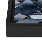 Mountains 2 - Gold Colored Lines Framed Canvas Print Gallery Image 3