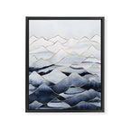 Mountains 2 - Gold Colored Lines Framed Canvas Print Gallery Image 6