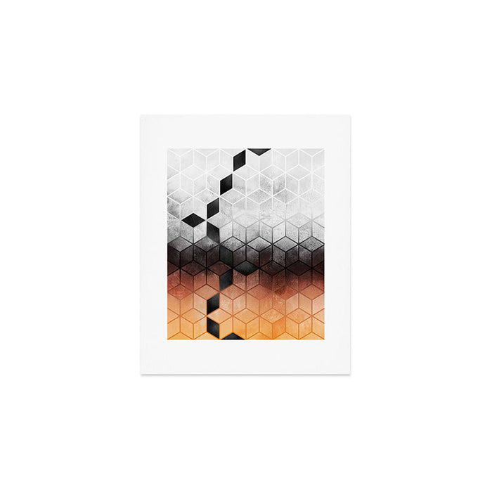 Ombre Concrete Cubes Art Print Gallery Image 1