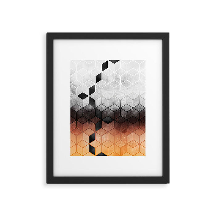 Ombre Concrete Cubes Framed Art Print Gallery Image 1