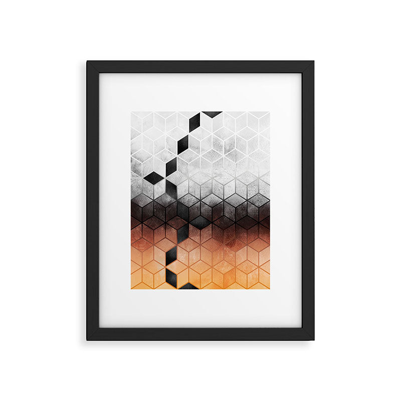 Ombre Concrete Cubes Framed Art Print Gallery Image 5