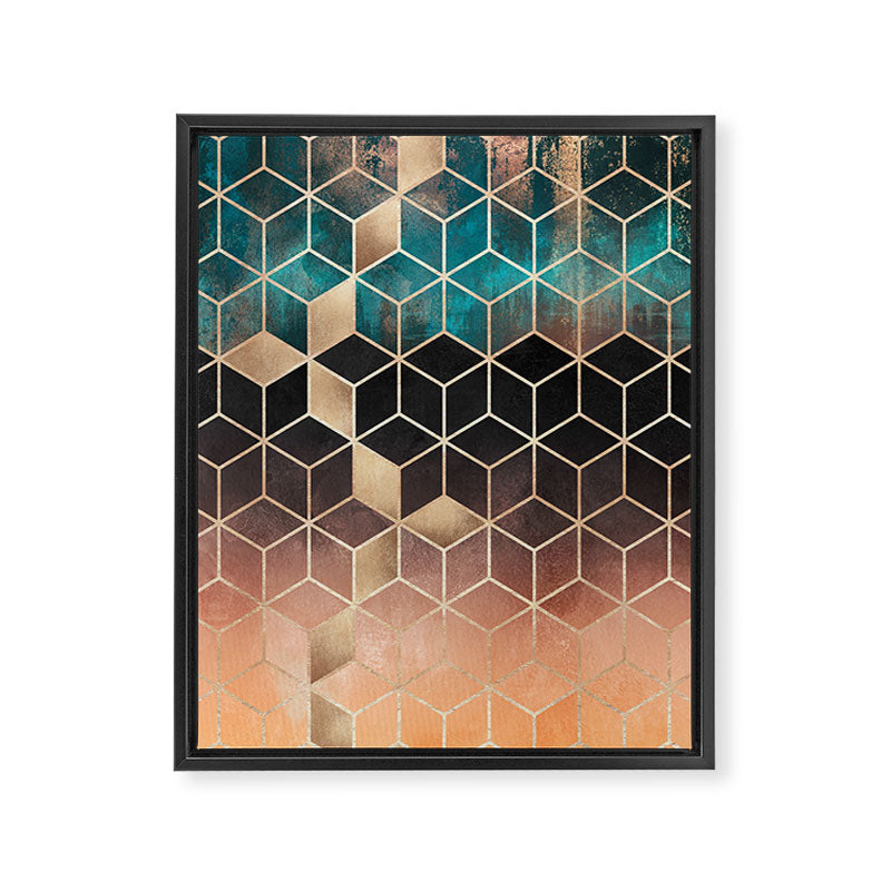 Ombre Dream Cubes Framed Canvas Print Gallery Image 6