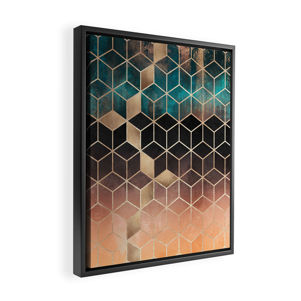 Ombre Dream Cubes Framed Canvas Print Gallery Image 2