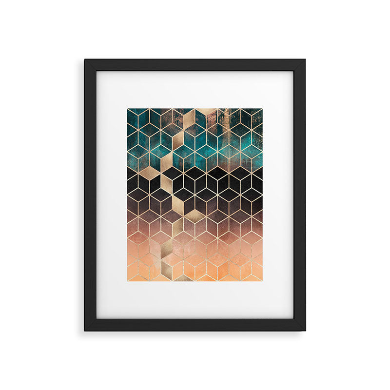 Ombre Dream Cubes Framed Art Print Gallery Image 5