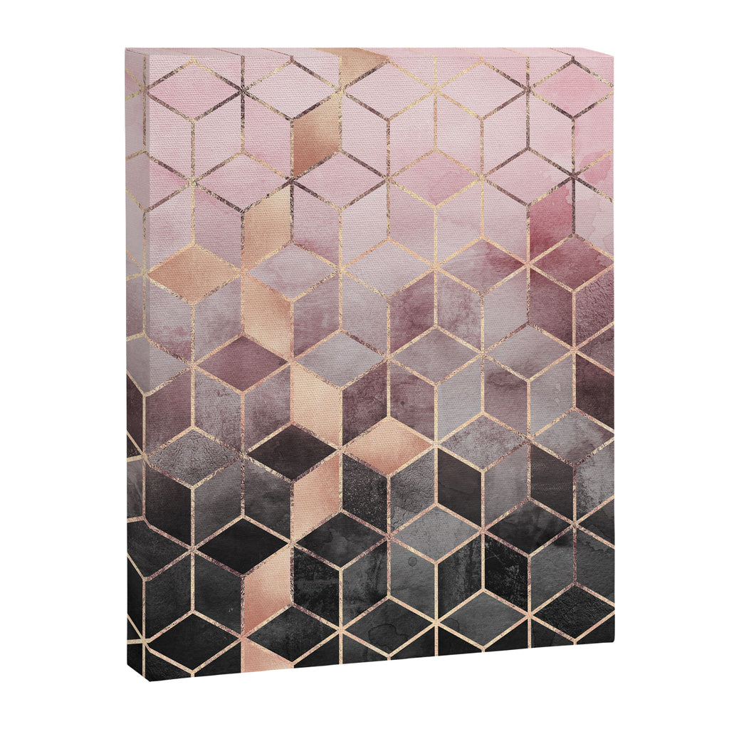 Pink And Grey Gradient Cubes Canvas Print Gallery Image 6