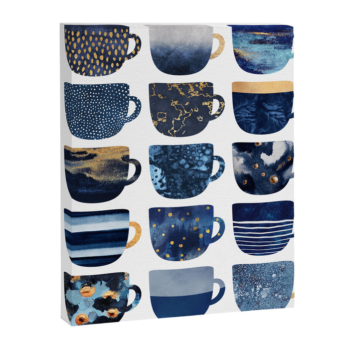 Pretty Blue Coffee Cups Canvas Print Gallery Image 1
