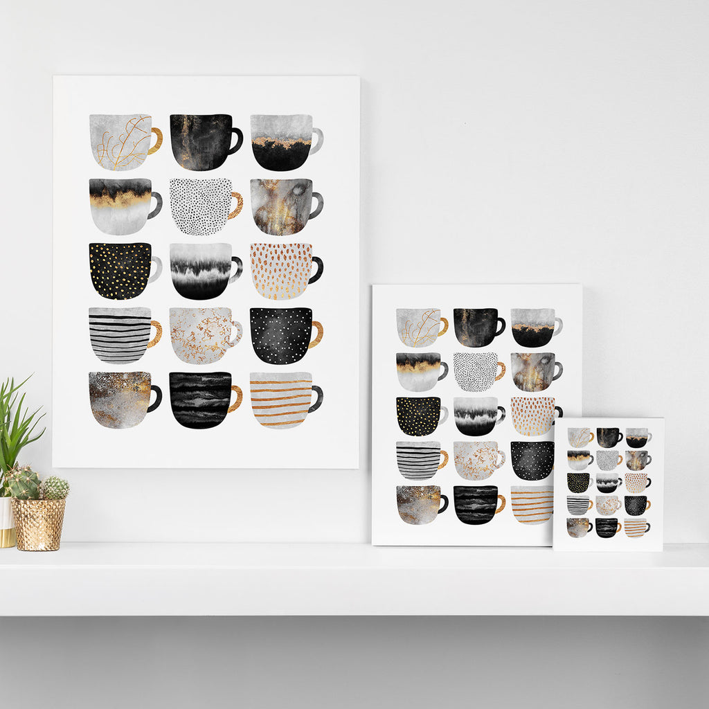 Pretty Coffe Cups 3 - White Canvas Print Gallery Image 3