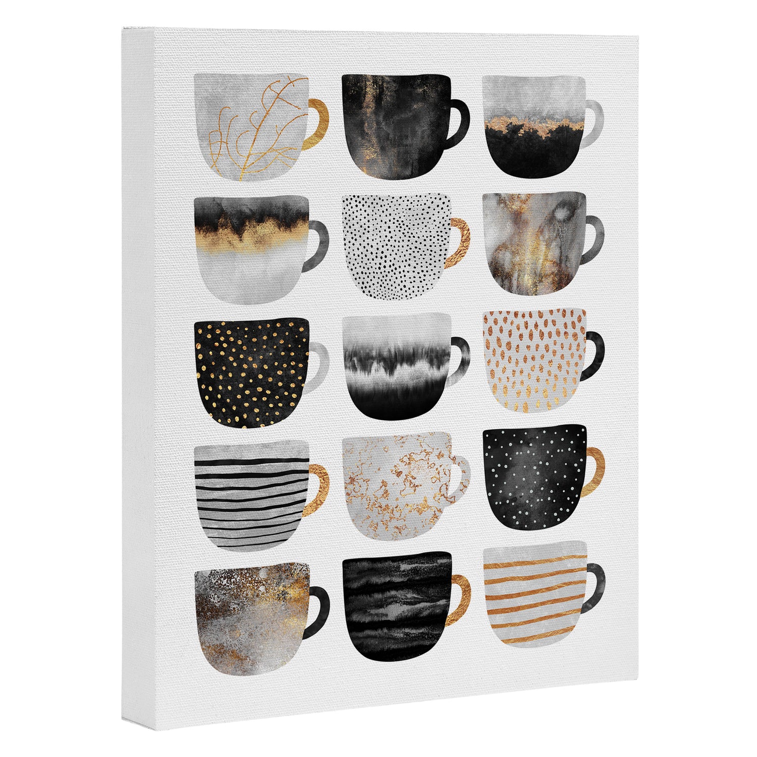 Pretty Coffe Cups 3 - White Canvas Print Gallery Image 3