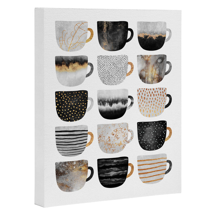 Pretty Coffe Cups 3 - White Canvas Print Gallery Image 1