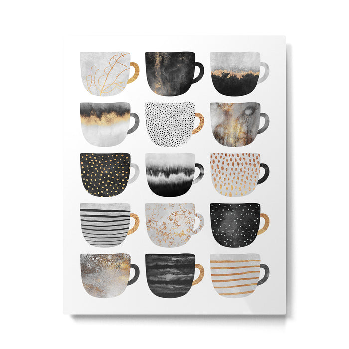 Pretty Coffe Cups 3 - White Metal Print Gallery Image 1