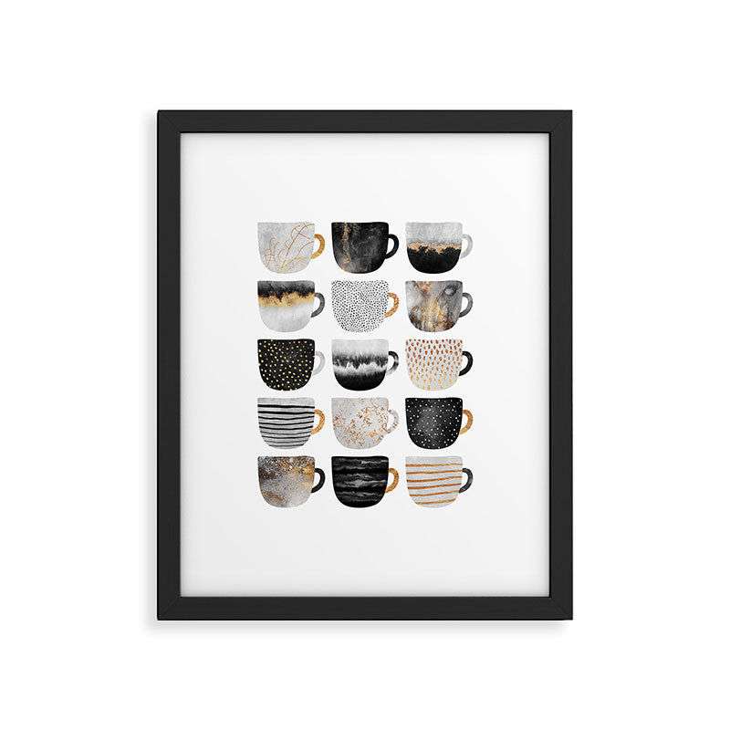 Pretty Coffe Cups 3 - White Framed Art Print Gallery Image 4
