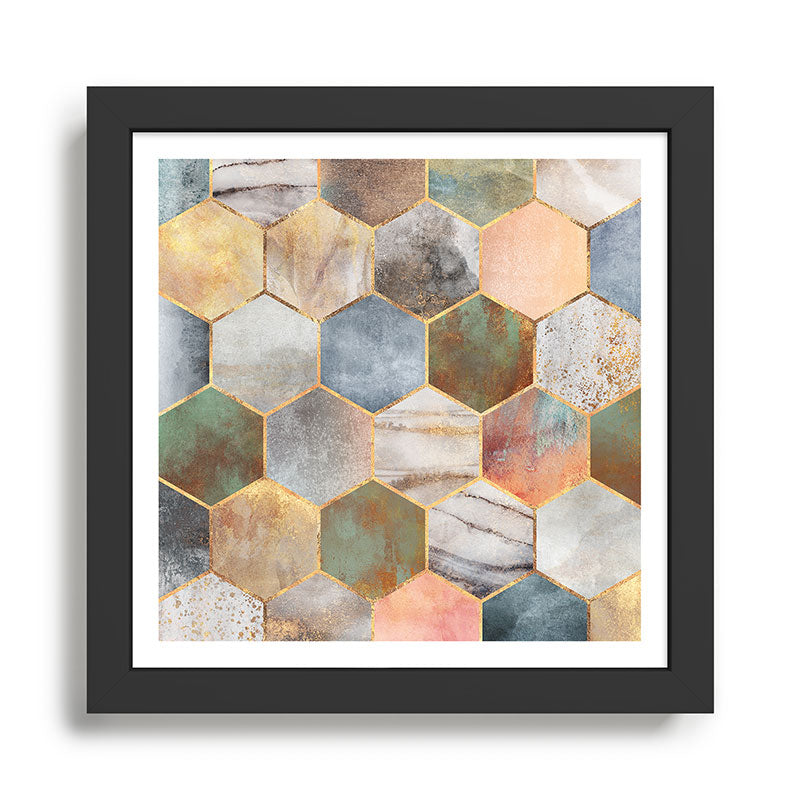 Pretty Hexagons Framed Art Print Gallery Image 1