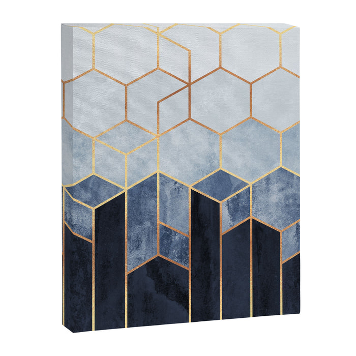Soft Blue Hexagons Canvas Print Gallery Image 1