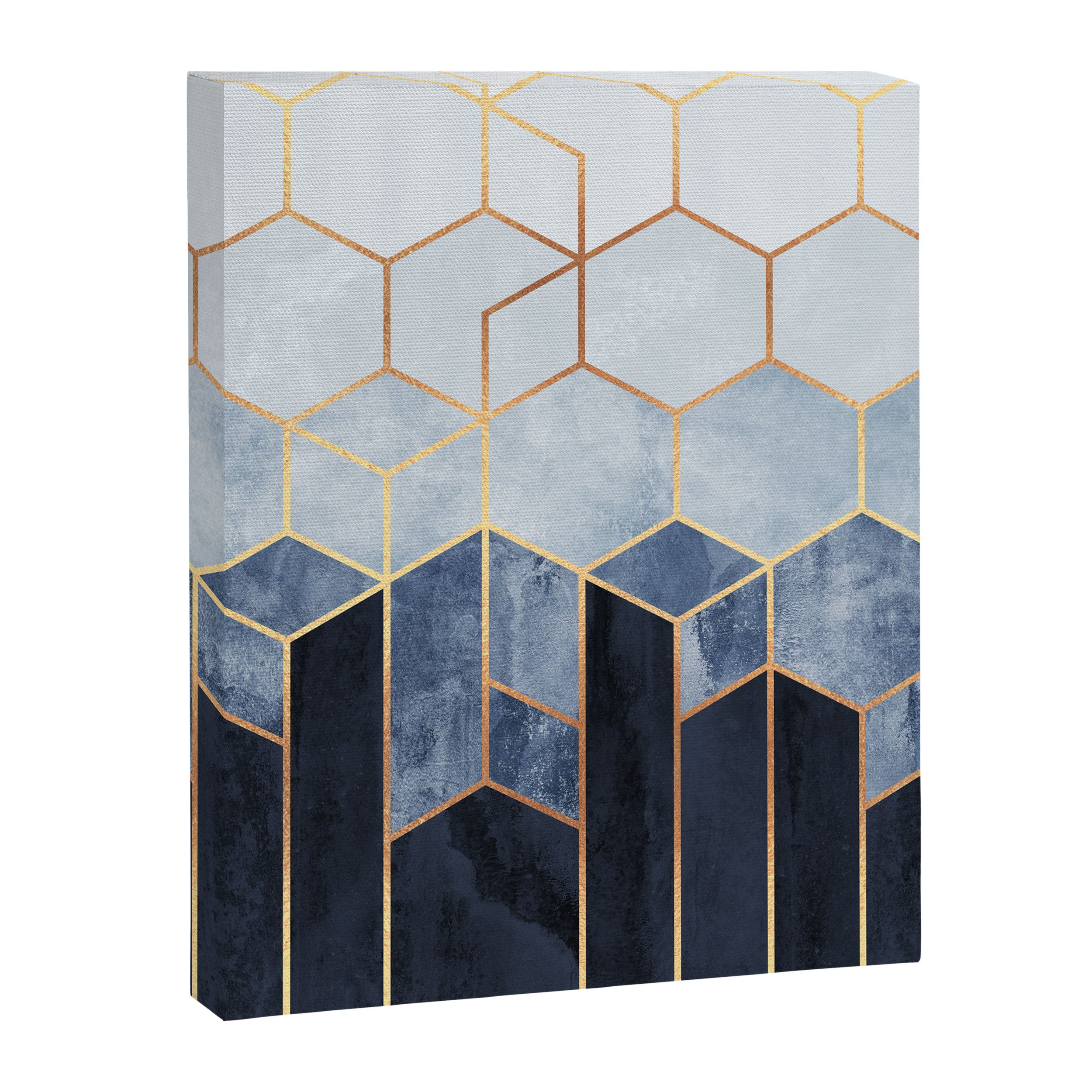 Soft Blue Hexagons Canvas Print Gallery Image 8