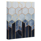 Soft Blue Hexagons Canvas Print Gallery Image 3