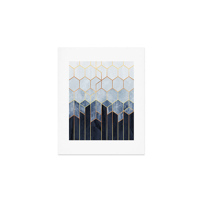 Soft Blue Hexagons Art Print Gallery Image 1