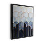 Soft Blue Hexagons Framed Canvas Print Gallery Image 2