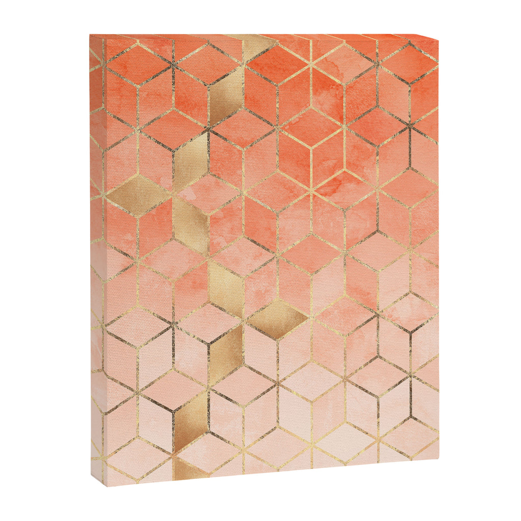 Soft Peach Gradient Cubes Canvas Print Gallery Image 6