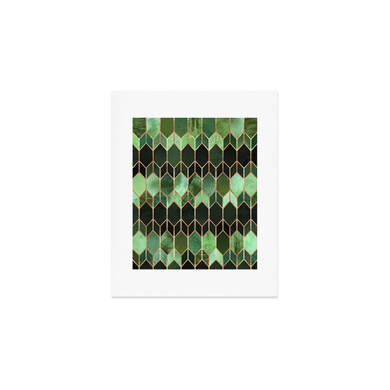 Stained Glass 5 - Forest Green Art Print Gallery Image 1