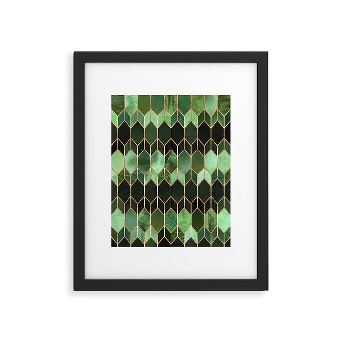 Stained Glass 5 - Forest Green Framed Art Print Gallery Image 1