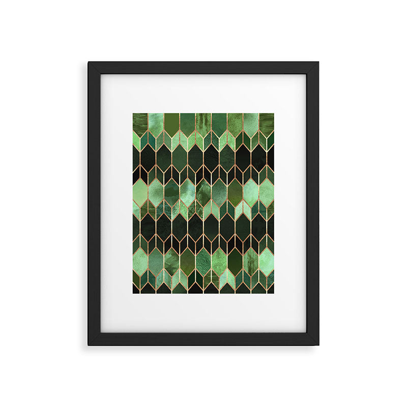Stained Glass 5 - Forest Green Framed Art Print Gallery Image 5