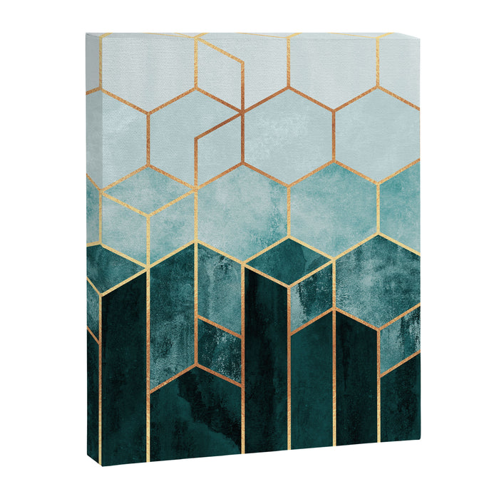 Teal Hexagons Canvas Print Gallery Image 1