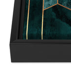 Teal Hexagons Framed Canvas Print Gallery Image 3