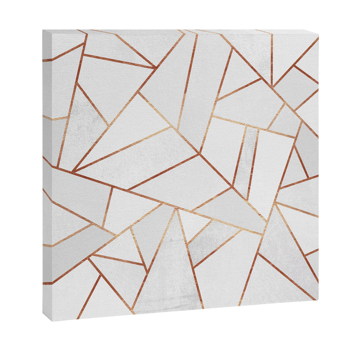 White Stone & Copper Lines Canvas Print Gallery Image 1