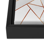 White Stone & Copper Lines Framed Canvas Print Gallery Image 2