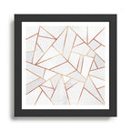 White Stone & Copper Lines Framed Art Print Gallery Image 1