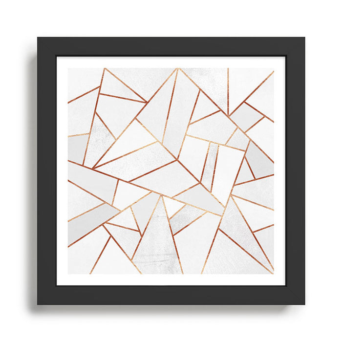 White Stone & Copper Lines Framed Art Print Gallery Image 1