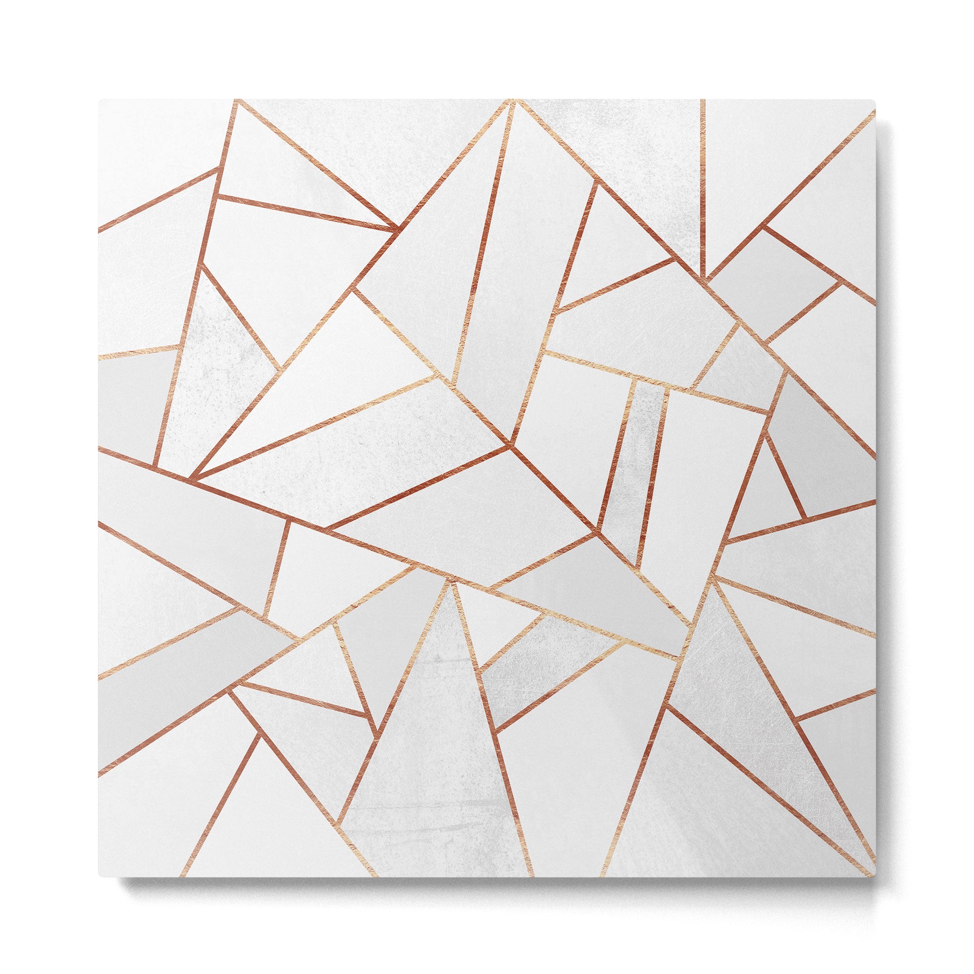 White Stone & Copper Lines Metal Print Gallery Image 2