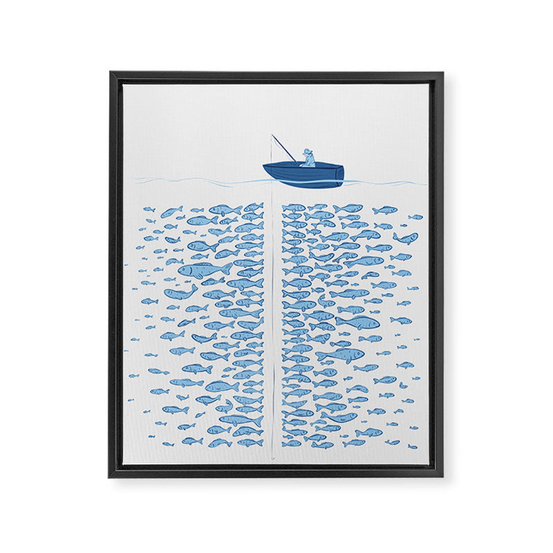 217 Finicky Fish (plenty of fish in the sea) Framed Canvas Print