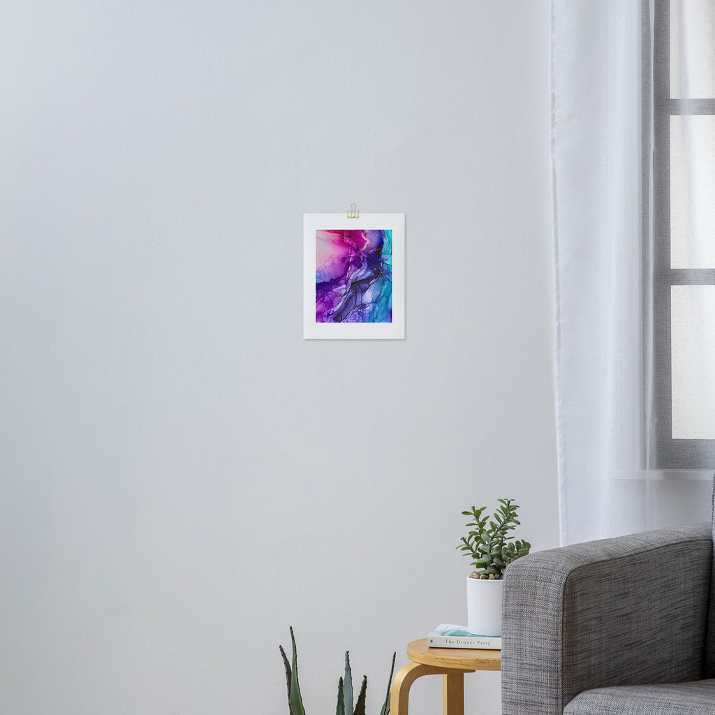 Abstract Vibrant Rainbow Ombre Art Print Gallery Image 3