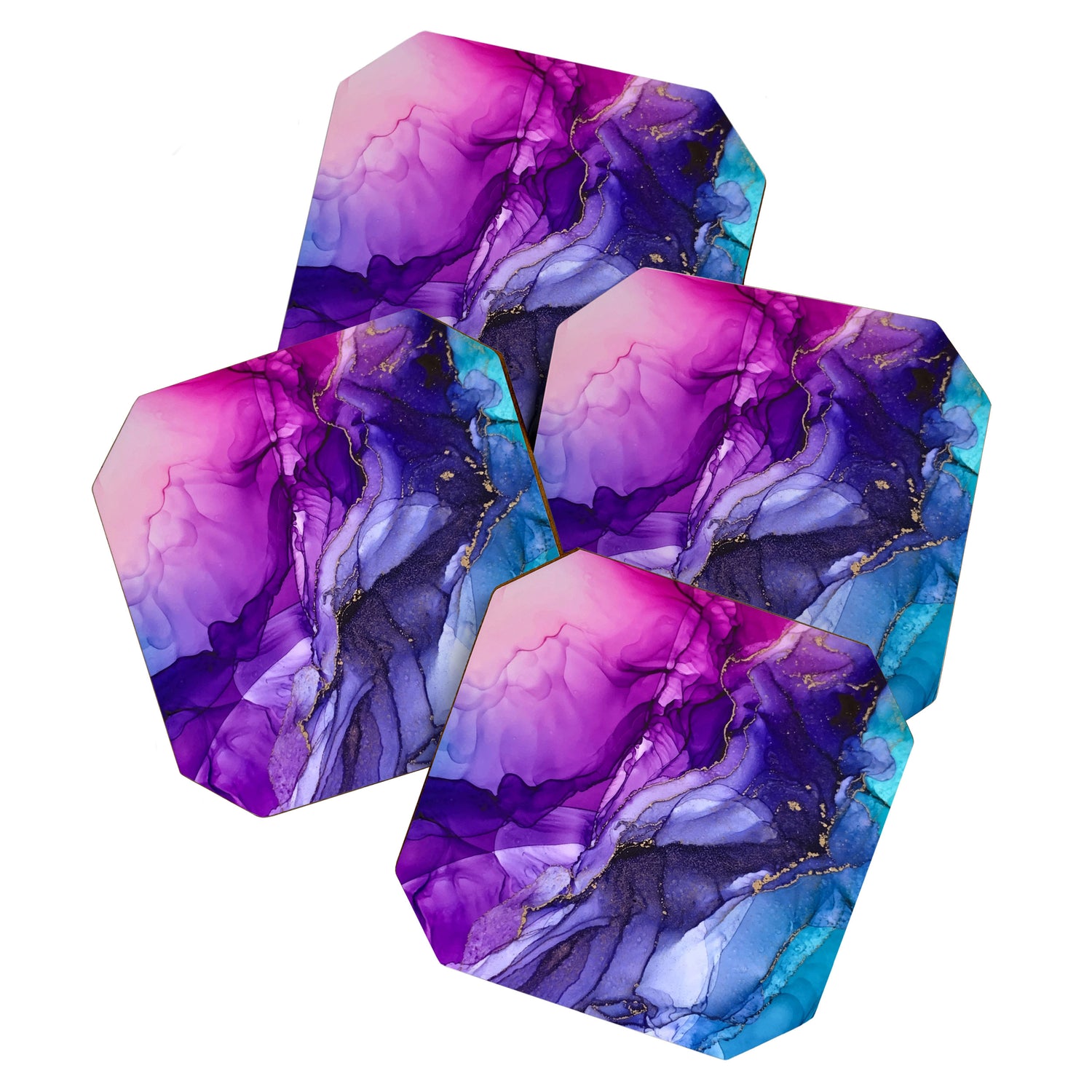Abstract Vibrant Rainbow Ombre Coaster Gallery Image 1