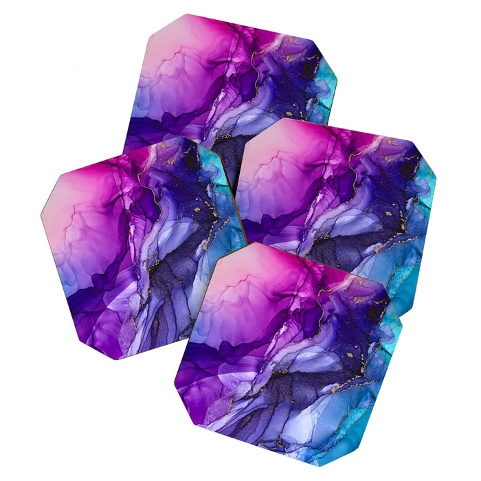Abstract Vibrant Rainbow Ombre Coaster Gallery Image 1