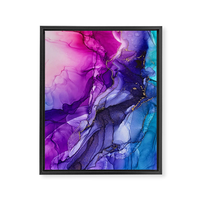Abstract Vibrant Rainbow Ombre Framed Canvas Print Gallery Image 1