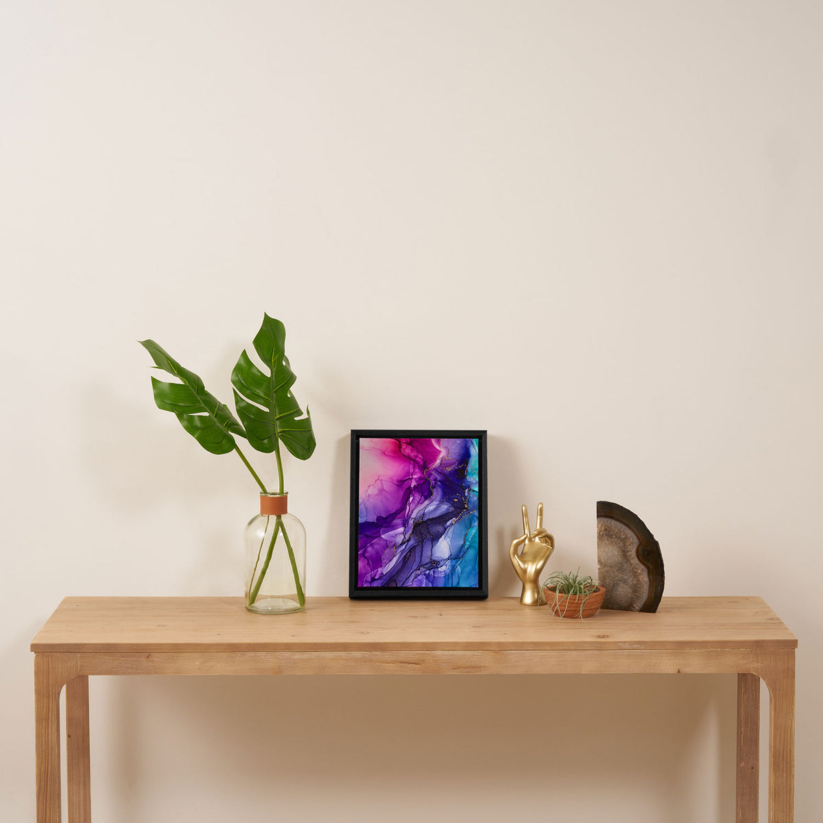 Abstract Vibrant Rainbow Ombre Framed Canvas Print Gallery Image 4