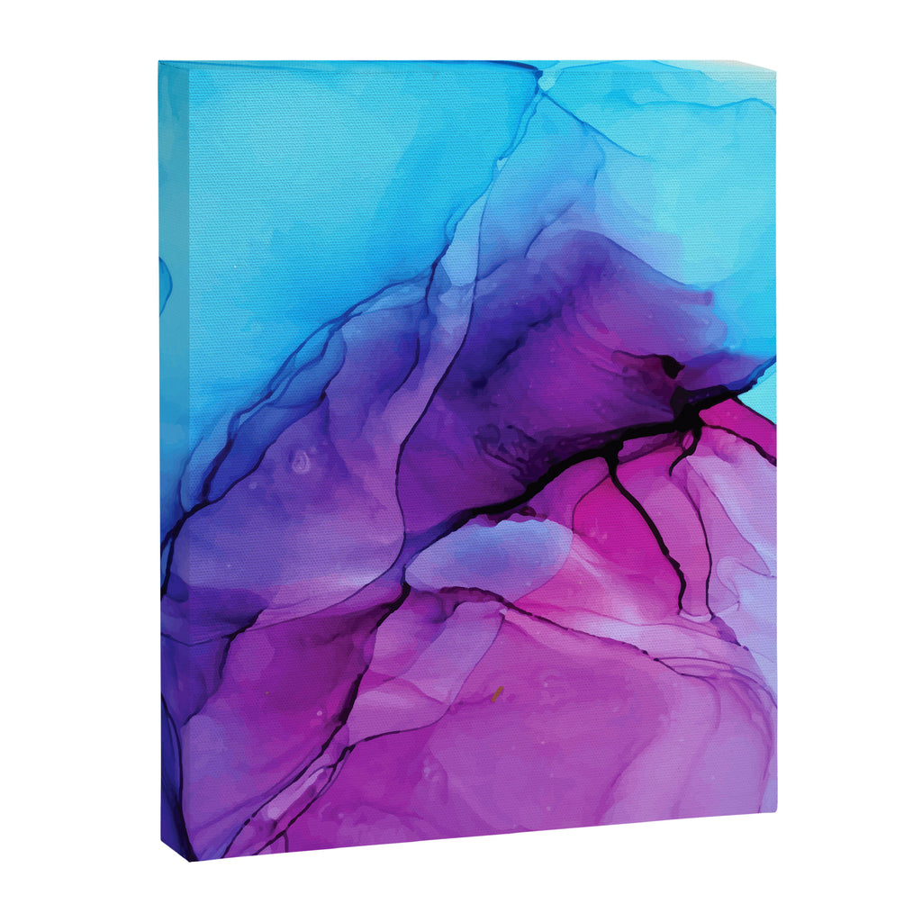 Aqua Pop - Alcohol Ink Painting Canvas Print Gallery Image 3