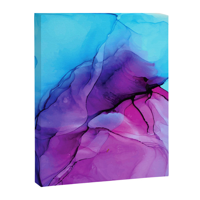 Aqua Pop - Alcohol Ink Painting Canvas Print Gallery Image 1
