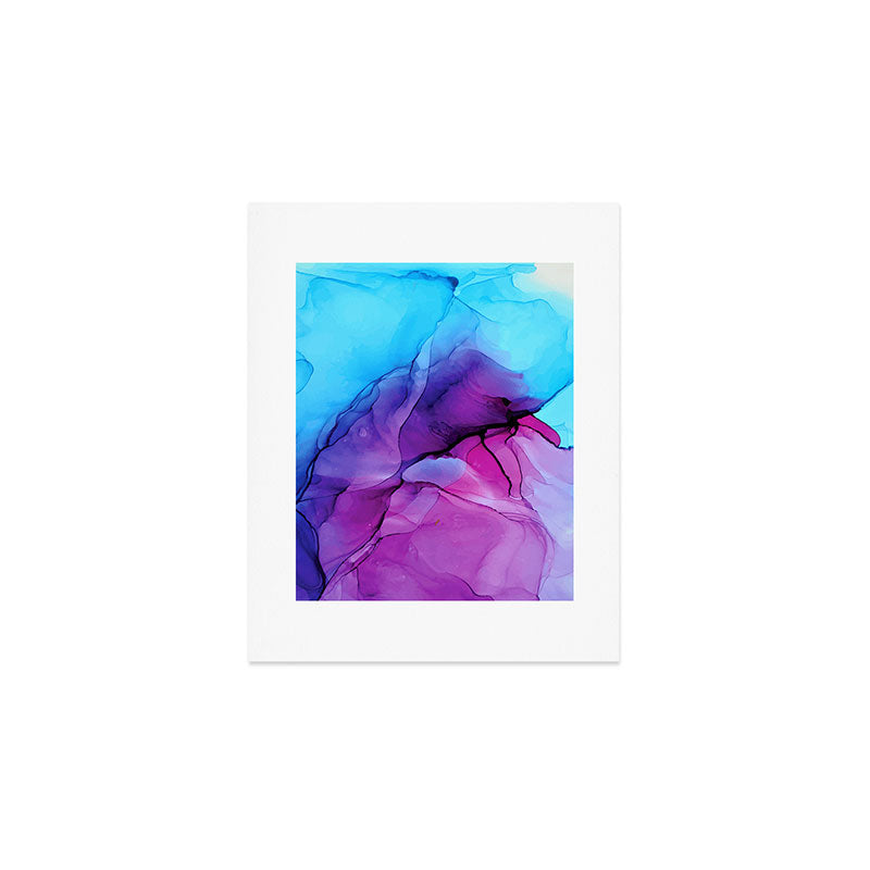 Aqua Pop - Alcohol Ink Painting Art Print Gallery Image 1