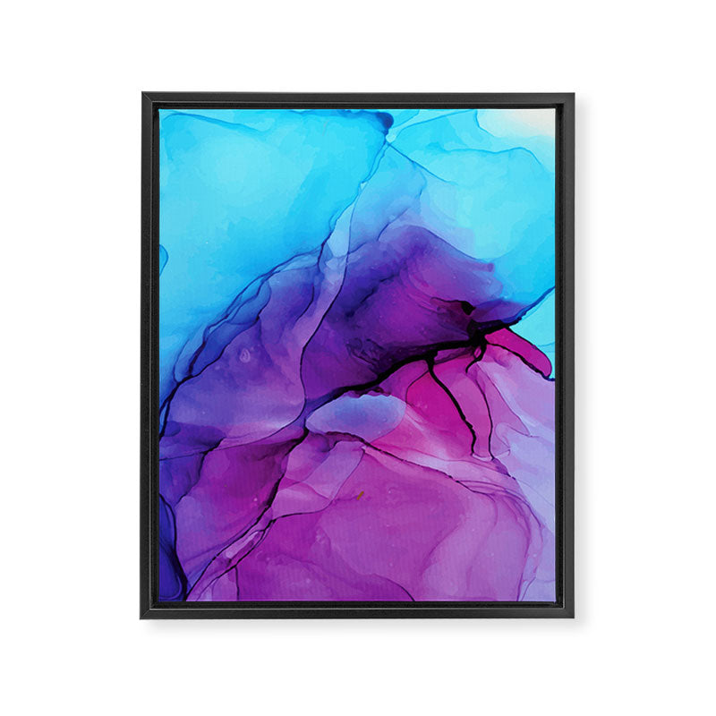 Aqua Pop - Alcohol Ink Painting Framed Canvas Print Gallery Image 3