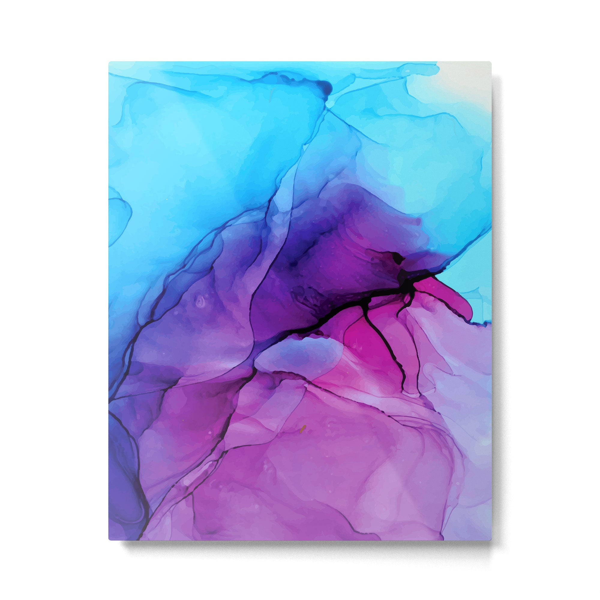 Aqua Pop - Alcohol Ink Painting Metal Print Gallery Image 4