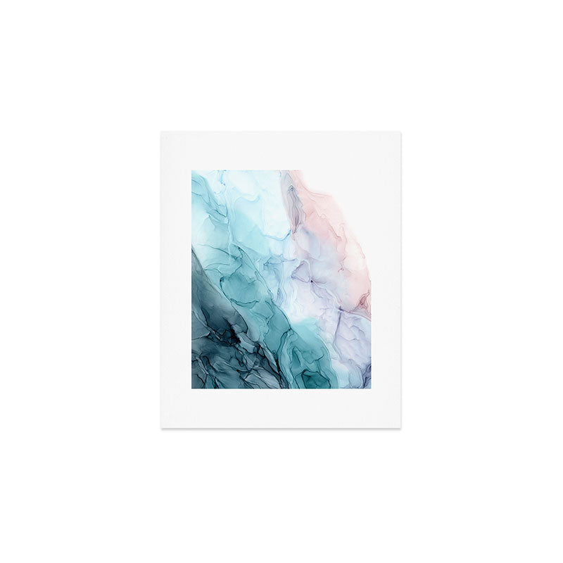 Beachy Pastel Flowing Ombre Abstract Art Print Gallery Image 1